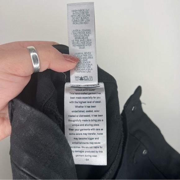 Good American Good Waist Waxed Black Size 4 - Picture 9 of 11